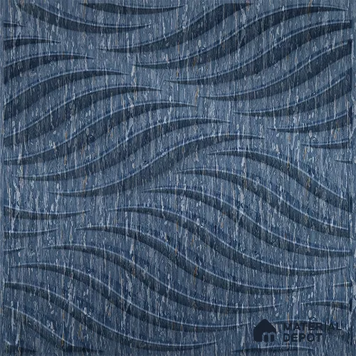 Blue Swirl PVC Matte Finish 3D Wall Panel | 20 in x 20 in | Electric Blue - 15 mm | Suitable for Dining, Feature Wall & TV Unit | Width is Subjected to 5% Variation