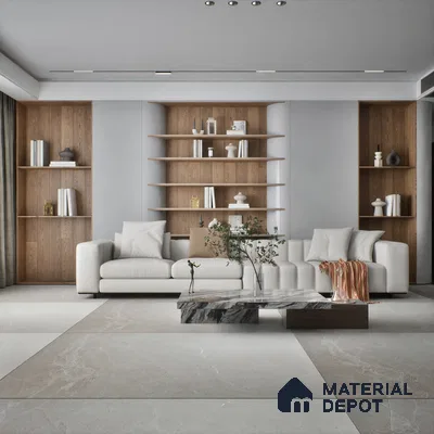 TL 03510 Elegante Krystallo Beige 1800x1200 mm Carving Matte Finish Endless Vitrified Wall & Floor Tile - 9 mm | Adhesive and Spacers Must be Used During Installation