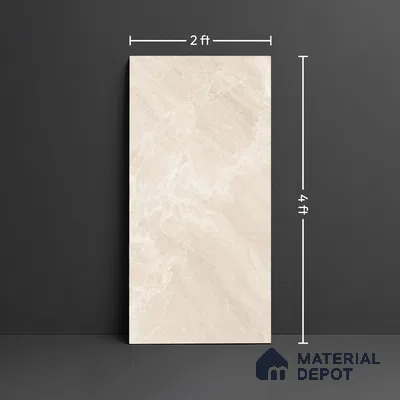 Marble Floor & Wall Tile TL 10130 Emperador Crema 4 ft x 2 ft Glossy Finish Vitrified Tile - 9 mm | 3 Random Design | Suitable for Living Room, Bedroom, Bathroom