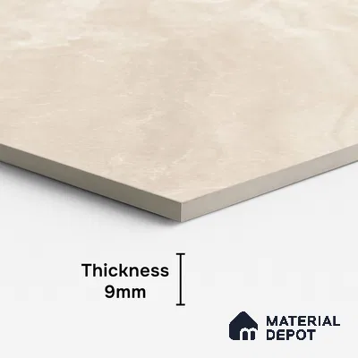 Marble Floor & Wall Tile TL 10130 Emperador Crema 4 ft x 2 ft Glossy Finish Vitrified Tile - 9 mm | 3 Random Design | Suitable for Living Room, Bedroom, Bathroom