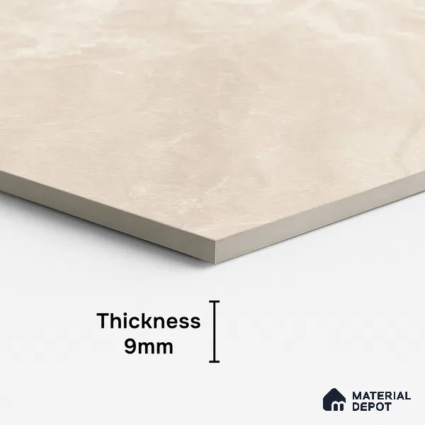 Marble Floor & Wall Tile TL 10130 Emperador Crema 4 ft x 2 ft Glossy Finish Vitrified Tile - 9 mm | 3 Random Design | Suitable for Living Room, Bedroom, Bathroom