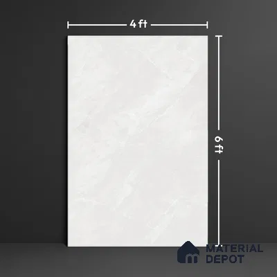 Large Format Marble Floor Tile TL 04404 Endless Dover Bianco Glossy Finish Vitrified Colorbody Tile - 15 mm | Suitable for Living Room, Bedroom, Office | Adhesive and Spacers Must be Used During Installation