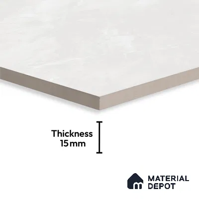 Large Format Marble Floor Tile TL 04404 Endless Dover Bianco Glossy Finish Vitrified Colorbody Tile - 15 mm | Suitable for Living Room, Bedroom, Office | Adhesive and Spacers Must be Used During Installation