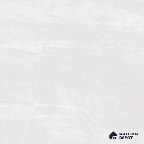 Large Format Marble Floor Tile TL 04404 Endless Dover Bianco Glossy Finish Vitrified Colorbody Tile - 15 mm | Suitable for Living Room, Bedroom, Office | Adhesive and Spacers Must be Used During Installation