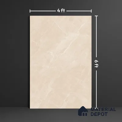 Budget Friendly Large Format Marble Floor Tile TL 04397 Endless Dover Crema Glossy Finish Vitrified Colorbody Tile - 15 mm | Suitable for Living Room, Bedroom, Office | Adhesive and Spacers Must be Used During Installation