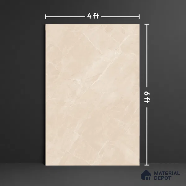 Budget Friendly Large Format Marble Floor Tile TL 04397 Endless Dover Crema Glossy Finish Vitrified Colorbody Tile - 15 mm | Suitable for Living Room, Bedroom, Office | Adhesive and Spacers Must be Used During Installation