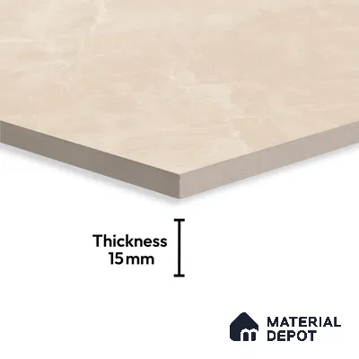 Budget Friendly Large Format Marble Floor Tile TL 04397 Endless Dover Crema Glossy Finish Vitrified Colorbody Tile - 15 mm | Suitable for Living Room, Bedroom, Office | Adhesive and Spacers Must be Used During Installation
