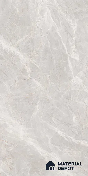 Large Format Endless Floor & Wall Tile TL 10579 Floris Bianco 8 ft x 4 ft Colour Body Vitrified Glossy Finish - 9 mm | Suitable for Living Room, Bedroom, Bathroom | Adhesive and Spacers Must be Used During Installation