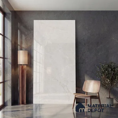 Large Format Endless Floor & Wall Tile TL 10578 Venezia Almond 8 ft x 4 ft Colour Body Vitrified Glossy Finish - 9 mm | Suitable for Living Room, Bedroom, Bathroom | Adhesive and Spacers Must be Used During Installation