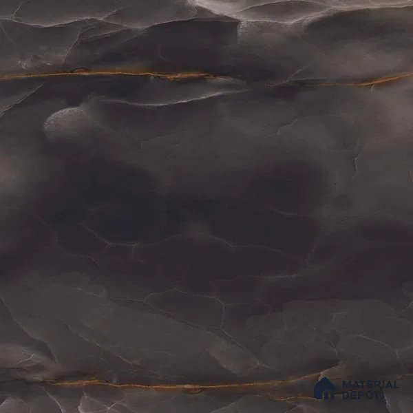 Large Format Endless Floor & Wall Tile TL 10586 Thunder Onyx 8 ft x 4 ft Colour Body Vitrified Glossy Finish - 9 mm | 2 Random Design | Suitable for Living Room, Bedroom, Bathroom | Adhesive and Spacers Must be Used During Installation