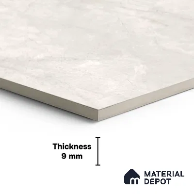 Large Format Endless Floor & Wall Tile TL 10576 Nivia Grey 8 ft x 4 ft Colour Body Vitrified Glossy Finish - 9 mm | Suitable for Living Room, Bedroom, Bathroom | Adhesive and Spacers Must be Used During Installation