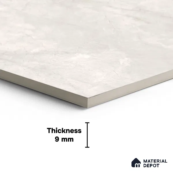 Large Format Endless Floor & Wall Tile TL 10576 Nivia Grey 8 ft x 4 ft Colour Body Vitrified Glossy Finish - 9 mm | Suitable for Living Room, Bedroom, Bathroom | Adhesive and Spacers Must be Used During Installation