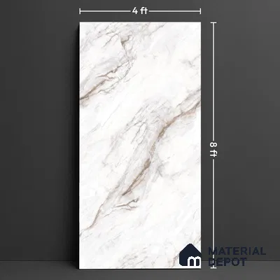 Large Format Endless Floor & Wall Tile TL 10577 Michel Angelo 8 ft x 4 ft Colour Body Vitrified Glossy Finish - 9 mm | Suitable for Living Room, Bedroom, Bathroom | Adhesive and Spacers Must be Used During Installation