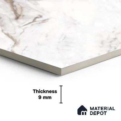 Large Format Endless Floor & Wall Tile TL 10577 Michel Angelo 8 ft x 4 ft Colour Body Vitrified Glossy Finish - 9 mm | Suitable for Living Room, Bedroom, Bathroom | Adhesive and Spacers Must be Used During Installation