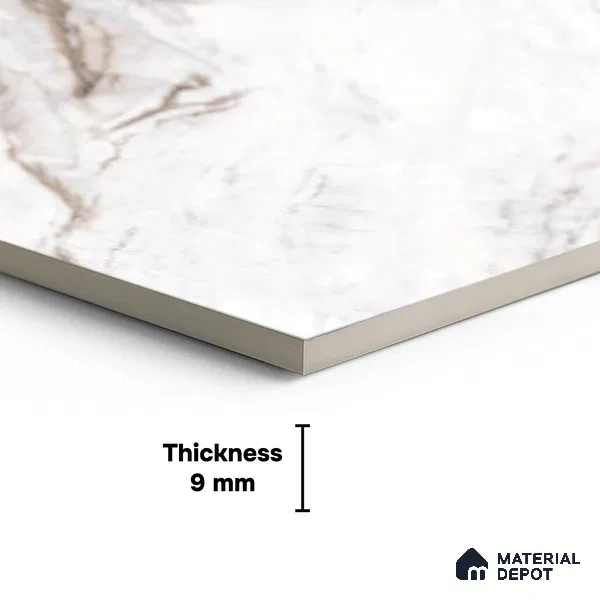 Large Format Endless Floor & Wall Tile TL 10577 Michel Angelo 8 ft x 4 ft Colour Body Vitrified Glossy Finish - 9 mm | Suitable for Living Room, Bedroom, Bathroom | Adhesive and Spacers Must be Used During Installation
