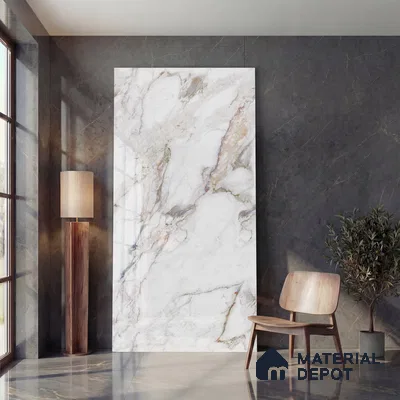 Large Format Endless Floor & Wall Tile TL 10574 Picasso Green 8 ft x 4 ft Colour Body Vitrified Glossy Finish - 9 mm | Suitable for Living Room, Bedroom, Bathroom | Adhesive and Spacers Must be Used During Installation