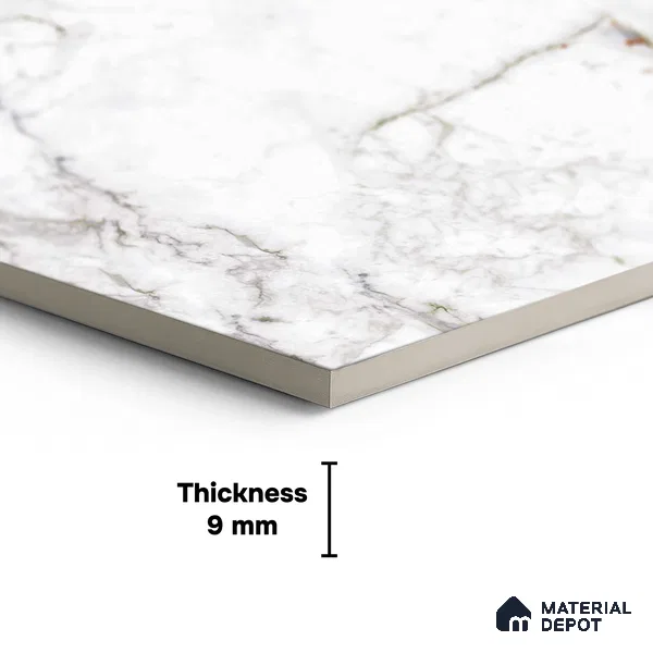 Large Format Endless Floor & Wall Tile TL 10574 Picasso Green 8 ft x 4 ft Colour Body Vitrified Glossy Finish - 9 mm | Suitable for Living Room, Bedroom, Bathroom | Adhesive and Spacers Must be Used During Installation
