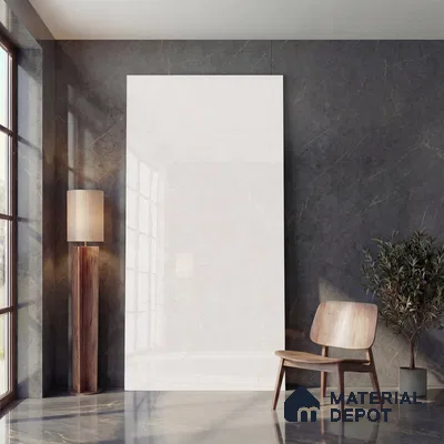 Large Format Endless Floor & Wall Tile TL 10580 Norwich Beige 8 ft x 4 ft Colour Body Vitrified Glossy Finish - 9 mm | Suitable for Living Room, Bedroom, Bathroom | Adhesive and Spacers Must be Used During Installation