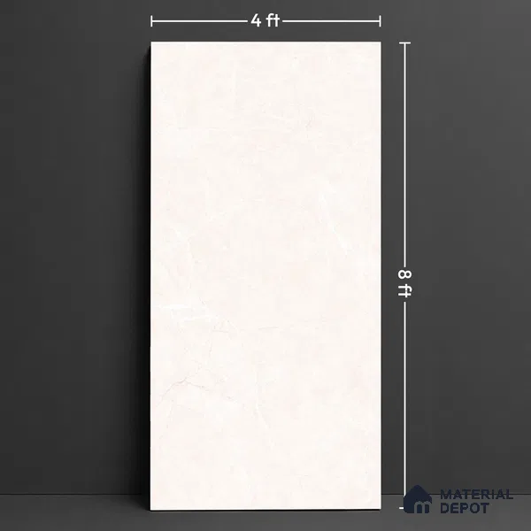 Large Format Endless Floor & Wall Tile TL 10580 Norwich Beige 8 ft x 4 ft Colour Body Vitrified Glossy Finish - 9 mm | Suitable for Living Room, Bedroom, Bathroom | Adhesive and Spacers Must be Used During Installation