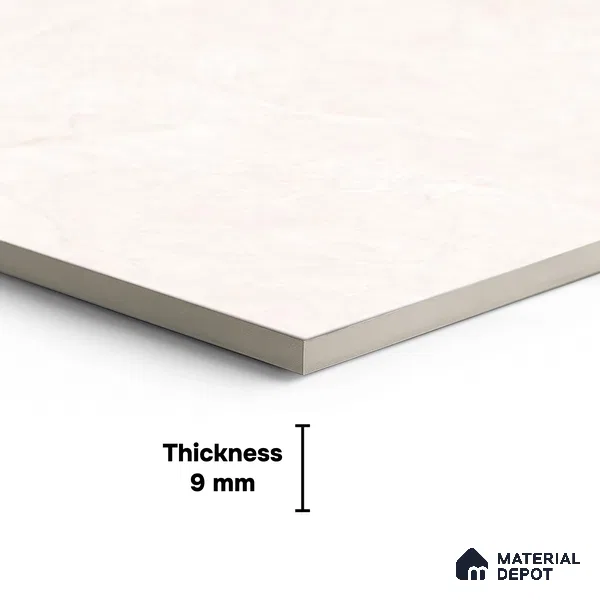 Large Format Endless Floor & Wall Tile TL 10580 Norwich Beige 8 ft x 4 ft Colour Body Vitrified Glossy Finish - 9 mm | Suitable for Living Room, Bedroom, Bathroom | Adhesive and Spacers Must be Used During Installation