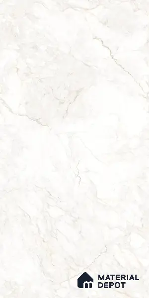 Large Format Endless Floor & Wall Tile TL 10584 Nura White 8 ft x 4 ft Colour Body Vitrified Matte Finish - 9 mm | Suitable for Living Room, Bedroom, Bathroom | Adhesive and Spacers Must be Used During Installation