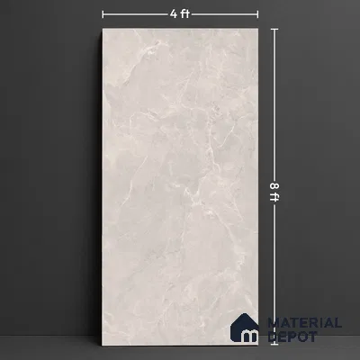 Large Format Endless Floor & Wall Tile TL 10581 Paradise Silver 8 ft x 4 ft Colour Body Vitrified Matte Finish - 9 mm | Suitable for Living Room, Bedroom, Bathroom | Adhesive and Spacers Must be Used During Installation