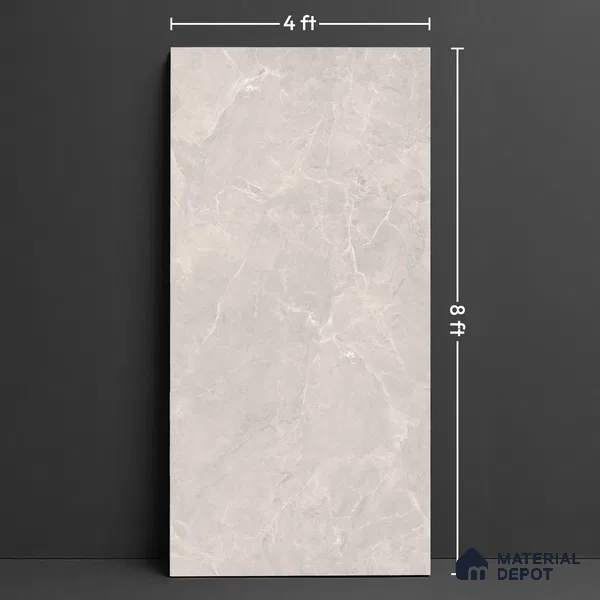 Large Format Endless Floor & Wall Tile TL 10581 Paradise Silver 8 ft x 4 ft Colour Body Vitrified Matte Finish - 9 mm | Suitable for Living Room, Bedroom, Bathroom | Adhesive and Spacers Must be Used During Installation