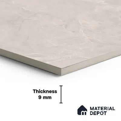 Large Format Endless Floor & Wall Tile TL 10581 Paradise Silver 8 ft x 4 ft Colour Body Vitrified Matte Finish - 9 mm | Suitable for Living Room, Bedroom, Bathroom | Adhesive and Spacers Must be Used During Installation