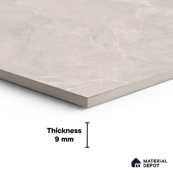 Large Format Endless Floor & Wall Tile TL 10581 Paradise Silver 8 ft x 4 ft Colour Body Vitrified Matte Finish - 9 mm | Suitable for Living Room, Bedroom, Bathroom | Adhesive and Spacers Must be Used During Installation
