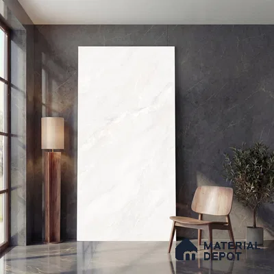 Large Format Endless Floor & Wall Tile TL 10582 Onyx Izola White 8 ft x 4 ft Colour Body Vitrified Matte Finish - 9 mm | Suitable for Living Room, Bedroom, Bathroom | Adhesive and Spacers Must be Used During Installation