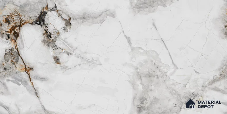 Endless Floor & Wall Tile TL 06258 Ceaseless Glacier White 4 ft x 2 ft Vitrified Matte Finish - 9 mm (Random Design 4) | Suitable for Living Room, Bedroom, Bathroom & Kitchen