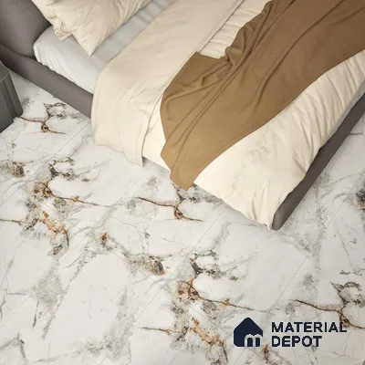 Endless Floor & Wall Tile TL 06258 Ceaseless Glacier White 4 ft x 2 ft Vitrified Matte Finish - 9 mm (Random Design 4) | Suitable for Living Room, Bedroom, Bathroom & Kitchen