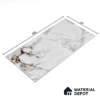 Endless Floor & Wall Tile TL 06258 Ceaseless Glacier White 4 ft x 2 ft Vitrified Matte Finish - 9 mm (Random Design 4) | Suitable for Living Room, Bedroom, Bathroom & Kitchen