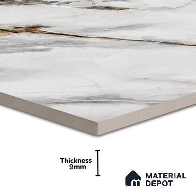 Endless Floor & Wall Tile TL 06258 Ceaseless Glacier White 4 ft x 2 ft Vitrified Matte Finish - 9 mm (Random Design 4) | Suitable for Living Room, Bedroom, Bathroom & Kitchen