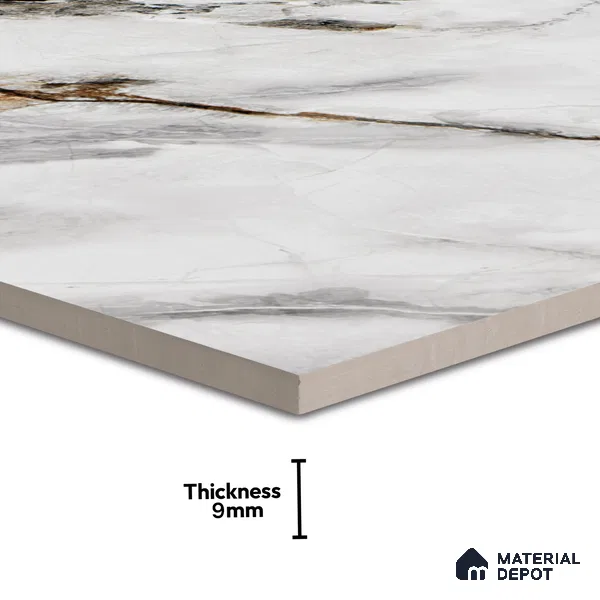 Endless Floor & Wall Tile TL 06258 Ceaseless Glacier White 4 ft x 2 ft Vitrified Matte Finish - 9 mm (Random Design 4) | Suitable for Living Room, Bedroom, Bathroom & Kitchen