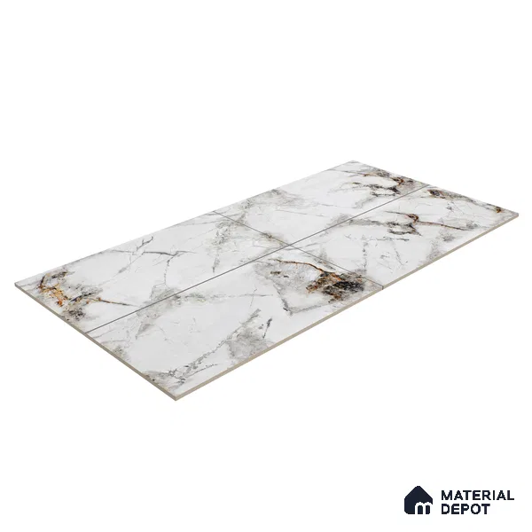 Endless Floor & Wall Tile TL 06258 Ceaseless Glacier White 4 ft x 2 ft Vitrified Matte Finish - 9 mm (Random Design 4) | Suitable for Living Room, Bedroom, Bathroom & Kitchen