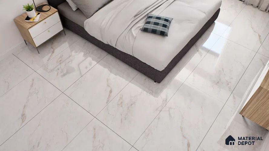 Endless Floor & Wall Tile TL 06280  Swista Snow 4 ft x 2 ft Vitrified Glossy Finish - 9 mm (Random Design 4) | Suitable for Living Room, Bedroom, Bathroom & Kitchen