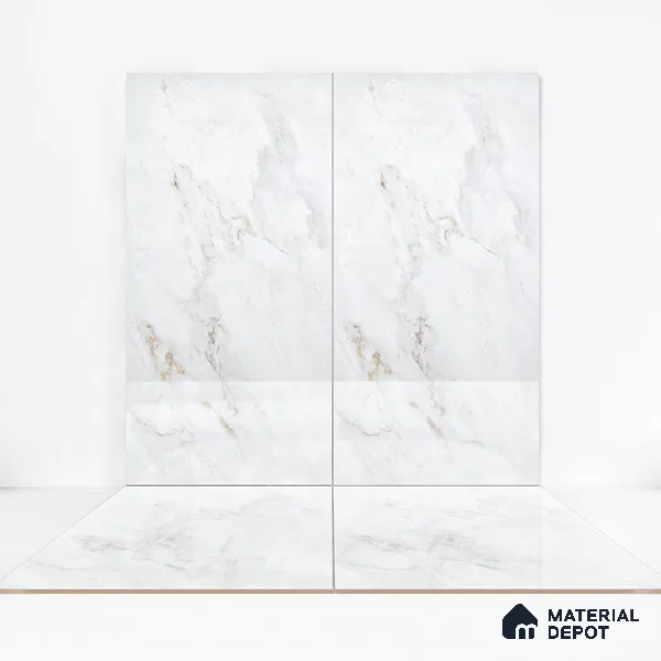 Endless Floor & Wall Tile TL 06280  Swista Snow 4 ft x 2 ft Vitrified Glossy Finish - 9 mm (Random Design 4) | Suitable for Living Room, Bedroom, Bathroom & Kitchen (Sample)