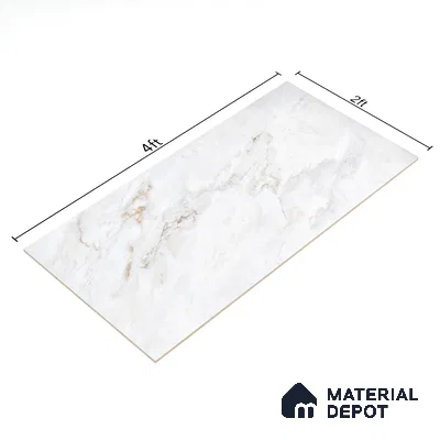 Endless Floor & Wall Tile TL 06280  Swista Snow 4 ft x 2 ft Vitrified Glossy Finish - 9 mm (Random Design 4) | Suitable for Living Room, Bedroom, Bathroom & Kitchen (Sample)