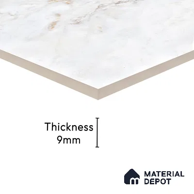 Endless Floor & Wall Tile TL 06280  Swista Snow 4 ft x 2 ft Vitrified Glossy Finish - 9 mm (Random Design 4) | Suitable for Living Room, Bedroom, Bathroom & Kitchen (Sample)