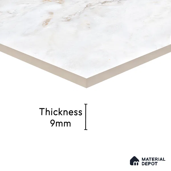 Endless Floor & Wall Tile TL 06280  Swista Snow 4 ft x 2 ft Vitrified Glossy Finish - 9 mm (Random Design 4) | Suitable for Living Room, Bedroom, Bathroom & Kitchen (Sample)