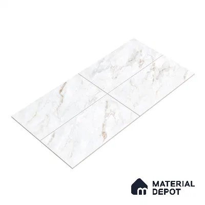 Endless Floor & Wall Tile TL 06280  Swista Snow 4 ft x 2 ft Vitrified Glossy Finish - 9 mm (Random Design 4) | Suitable for Living Room, Bedroom, Bathroom & Kitchen (Sample)