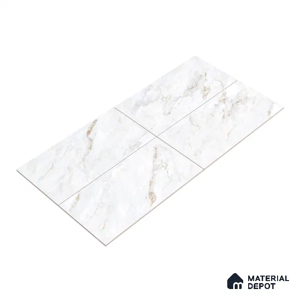 Endless Floor & Wall Tile TL 06280  Swista Snow 4 ft x 2 ft Vitrified Glossy Finish - 9 mm (Random Design 4) | Suitable for Living Room, Bedroom, Bathroom & Kitchen (Sample)