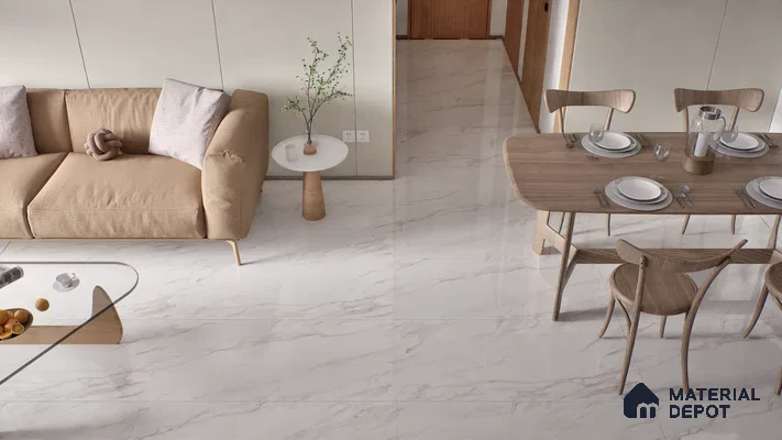 Endless Floor & Wall Tile TL 06280  Swista Snow 4 ft x 2 ft Vitrified Glossy Finish - 9 mm (Random Design 4) | Suitable for Living Room, Bedroom, Bathroom & Kitchen (Sample)