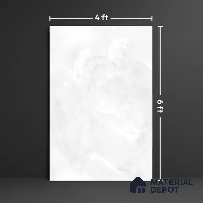 Endless Marble Floor & Wall Tile TL 06619 White Onyx 6 ft x 4 ft Glossy Finish Vitrified Large Format Tile - 9 mm | 3 Random Design | Suitable for Living Room, Bedroom, Bathroom | Adhesive and Spacers Must be Used During Installation (Sample)