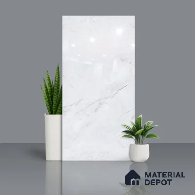 Marble Look Wall Tile TL 06620 C SGH Invisible Ice Endless Glossy 4 ft x 2 ft Glossy Finish Vitrified Tile - 9 mm | Suitable For living Room, Bedroom, Bathroom