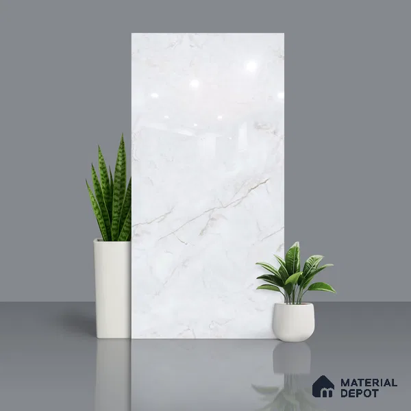 Marble Look Wall Tile TL 06620 C SGH Invisible Ice Endless Glossy 4 ft x 2 ft Glossy Finish Vitrified Tile - 9 mm | Suitable For living Room, Bedroom, Bathroom