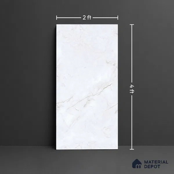 Marble Look Wall Tile TL 06620 C SGH Invisible Ice Endless Glossy 4 ft x 2 ft Glossy Finish Vitrified Tile - 9 mm | Suitable For living Room, Bedroom, Bathroom