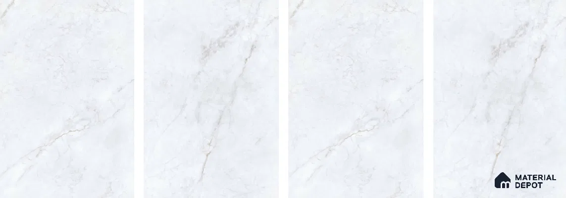 Endless Marble Wall & Floor Tile TL 06620 Snow Ice 6 ft x 4 ft Glossy Finish Vitrified Large Format Tile - 9 mm | 2 Random Design | Suitable for Living Room, Bedroom, Bathroom | Adhesive and Spacers Must be Used During Installation (Sample)