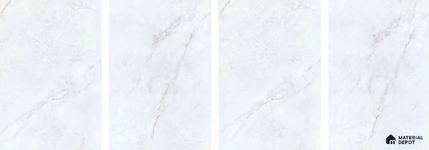 Endless Marble Wall & Floor Tile TL 06620 Snow Ice 6 ft x 4 ft Glossy Finish Vitrified Large Format Tile - 9 mm | 2 Random Design | Suitable for Living Room, Bedroom, Bathroom | Adhesive and Spacers Must be Used During Installation (Sample)